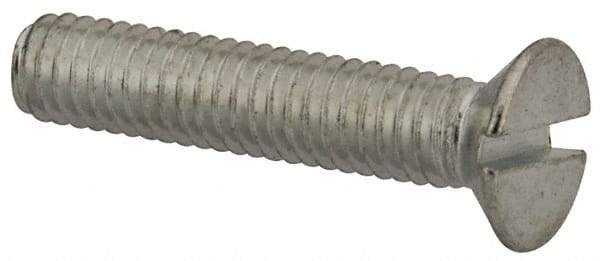 Value Collection - M4x0.70, 20mm OAL Slotted Drive Machine Screw - Flat Head, Grade 4.8 Steel, Zinc-Plated Finish, Without Washer - Industrial Tool & Supply