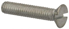 Value Collection - M4x0.70, 20mm OAL Slotted Drive Machine Screw - Flat Head, Grade 4.8 Steel, Zinc-Plated Finish, Without Washer - Industrial Tool & Supply