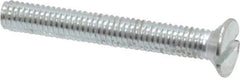 Value Collection - M4x0.70, 30mm OAL Slotted Drive Machine Screw - Flat Head, Grade 4.8 Steel, Zinc-Plated Finish, Without Washer - Industrial Tool & Supply