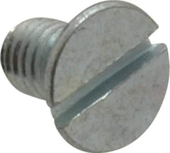 Value Collection - M5x0.80, 8mm OAL Slotted Drive Machine Screw - Flat Head, Grade 4.8 Steel, Zinc-Plated Finish, Without Washer - Industrial Tool & Supply