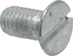 Value Collection - M5x0.80, 10mm OAL Slotted Drive Machine Screw - Flat Head, Grade 4.8 Steel, Zinc-Plated Finish, Without Washer - Industrial Tool & Supply