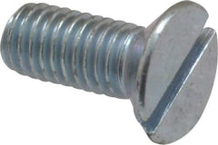 Value Collection - M5x0.80, 12mm OAL Slotted Drive Machine Screw - Flat Head, Grade 4.8 Steel, Zinc-Plated Finish, Without Washer - Industrial Tool & Supply