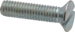 Value Collection - M5x0.80, 20mm OAL Slotted Drive Machine Screw - Flat Head, Grade 4.8 Steel, Zinc-Plated Finish, Without Washer - Industrial Tool & Supply