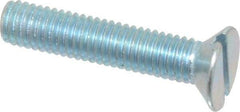 Value Collection - M5x0.80, 25mm OAL Slotted Drive Machine Screw - Flat Head, Grade 4.8 Steel, Zinc-Plated Finish, Without Washer - Industrial Tool & Supply