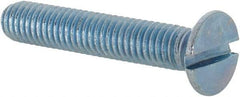 Value Collection - M6x1.00, 35mm OAL Slotted Drive Machine Screw - Flat Head, Grade 4.8 Steel, Zinc-Plated Finish, Without Washer - Industrial Tool & Supply