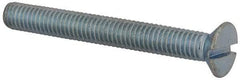 Value Collection - M6x1.00, 50mm OAL Slotted Drive Machine Screw - Flat Head, Grade 4.8 Steel, Zinc-Plated Finish, Without Washer - Industrial Tool & Supply