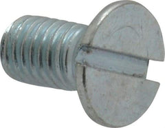 Value Collection - M8x1.25, 16mm OAL Slotted Drive Machine Screw - Flat Head, Grade 4.8 Steel, Zinc-Plated Finish, Without Washer - Industrial Tool & Supply