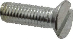 Value Collection - M8x1.25, 25mm OAL Slotted Drive Machine Screw - Flat Head, Grade 4.8 Steel, Zinc-Plated Finish, Without Washer - Industrial Tool & Supply