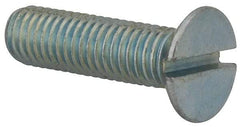 Value Collection - M8x1.25, 30mm OAL Slotted Drive Machine Screw - Flat Head, Grade 4.8 Steel, Zinc-Plated Finish, Without Washer - Industrial Tool & Supply