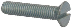 Value Collection - M8x1.25, 40mm OAL Slotted Drive Machine Screw - Flat Head, Grade 4.8 Steel, Zinc-Plated Finish, Without Washer - Industrial Tool & Supply