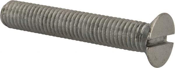Value Collection - M8x1.25, 50mm OAL Slotted Drive Machine Screw - Flat Head, Grade 4.8 Steel, Zinc-Plated Finish, Without Washer - Industrial Tool & Supply