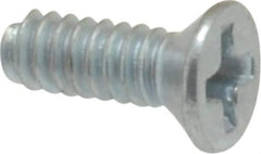 Value Collection - #4-40 UNC, 5/16" OAL Phillips Drive Machine Screw - Flat Head, Grade 2 Steel, Zinc-Plated Finish, Without Washer - Industrial Tool & Supply