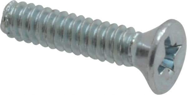 Value Collection - #4-40 UNC, 1/2" OAL Phillips Drive Machine Screw - Flat Head, Grade 2 Steel, Zinc-Plated Finish, Without Washer - Industrial Tool & Supply