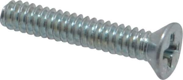 Value Collection - #4-40 UNC, 5/8" OAL Phillips Drive Machine Screw - Flat Head, Grade 2 Steel, Zinc-Plated Finish, Without Washer - Industrial Tool & Supply