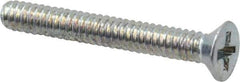 Value Collection - #4-40 UNC, 7/8" OAL Phillips Drive Machine Screw - Flat Head, Grade 2 Steel, Zinc-Plated Finish, Without Washer - Industrial Tool & Supply