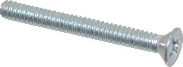 Value Collection - #4-40 UNC, 1" OAL Phillips Drive Machine Screw - Flat Head, Grade 2 Steel, Zinc-Plated Finish, Without Washer - Industrial Tool & Supply