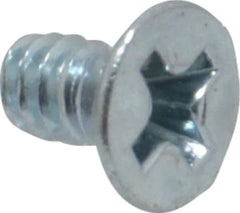 Value Collection - #6-32 UNC, 1/4" OAL Phillips Drive Machine Screw - Flat Head, Grade 2 Steel, Zinc-Plated Finish, Without Washer - Industrial Tool & Supply
