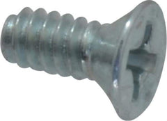 Value Collection - #6-32 UNC, 5/16" OAL Phillips Drive Machine Screw - Flat Head, Grade 2 Steel, Zinc-Plated Finish, Without Washer - Industrial Tool & Supply