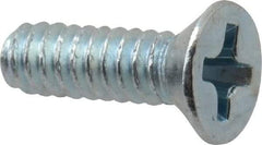 Value Collection - #6-32 UNC, 7/16" OAL Phillips Drive Machine Screw - Flat Head, Grade J82 Steel, Zinc-Plated Finish, Without Washer - Industrial Tool & Supply