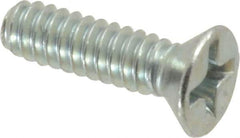 Value Collection - #6-32 UNC, 1/2" OAL Phillips Drive Machine Screw - Flat Head, Grade 2 Steel, Zinc-Plated Finish, Without Washer - Industrial Tool & Supply