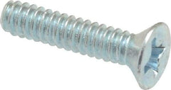 Value Collection - #6-32 UNC, 5/8" OAL Phillips Drive Machine Screw - Flat Head, Grade 2 Steel, Zinc-Plated Finish, Without Washer - Industrial Tool & Supply