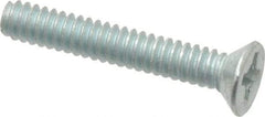 Value Collection - #6-32 UNC, 7/8" OAL Phillips Drive Machine Screw - Flat Head, Grade J82 Steel, Zinc-Plated Finish, Without Washer - Industrial Tool & Supply