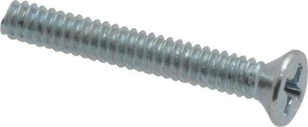 Value Collection - #6-32 UNC, 1" OAL Phillips Drive Machine Screw - Flat Head, Grade 2 Steel, Zinc-Plated Finish, Without Washer - Industrial Tool & Supply