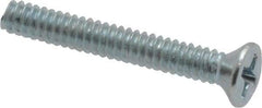 Value Collection - #6-32 UNC, 1" OAL Phillips Drive Machine Screw - Flat Head, Grade 2 Steel, Zinc-Plated Finish, Without Washer - Industrial Tool & Supply