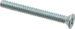 Value Collection - #6-32 UNC, 1-1/4" OAL Phillips Drive Machine Screw - Flat Head, Grade 2 Steel, Zinc-Plated Finish, Without Washer - Industrial Tool & Supply