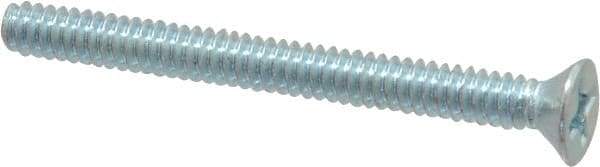 Value Collection - #6-32 UNC, 1-1/2" OAL Phillips Drive Machine Screw - Flat Head, Grade 2 Steel, Zinc-Plated Finish, Without Washer - Industrial Tool & Supply