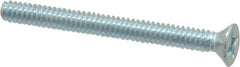 Value Collection - #6-32 UNC, 1-1/2" OAL Phillips Drive Machine Screw - Flat Head, Grade 2 Steel, Zinc-Plated Finish, Without Washer - Industrial Tool & Supply