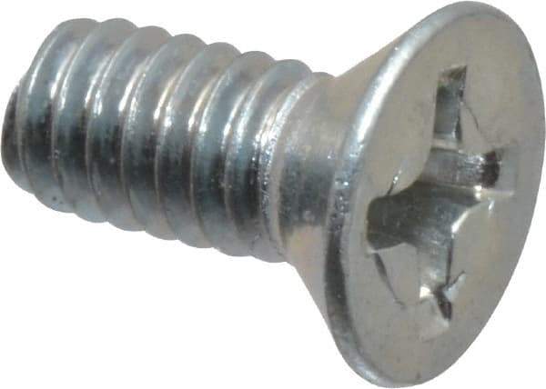 Value Collection - #8-32 UNC, 3/8" OAL Phillips Drive Machine Screw - Flat Head, Grade 2 Steel, Zinc-Plated Finish, Without Washer - Industrial Tool & Supply