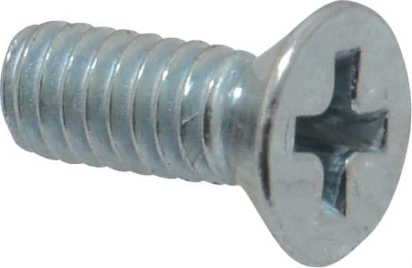 Value Collection - #8-32 UNC, 7/16" OAL Phillips Drive Machine Screw - Flat Head, Grade 2 Steel, Zinc-Plated Finish, Without Washer - Industrial Tool & Supply