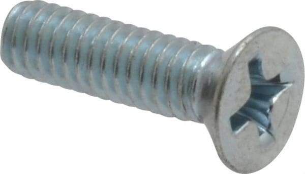 Value Collection - #8-32 UNC, 5/8" OAL Phillips Drive Machine Screw - Flat Head, Grade 2 Steel, Zinc-Plated Finish, Without Washer - Industrial Tool & Supply