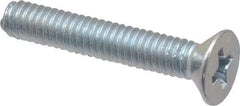 Value Collection - #8-32 UNC, 1" OAL Phillips Drive Machine Screw - Flat Head, Grade J82 Steel, Zinc-Plated Finish, Without Washer - Industrial Tool & Supply