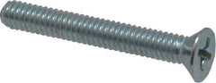 Value Collection - #8-32 UNC, 1-1/4" OAL Phillips Drive Machine Screw - Flat Head, Grade 2 Steel, Zinc-Plated Finish, Without Washer - Industrial Tool & Supply