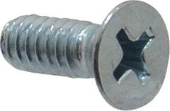 Value Collection - #10-24 UNC, 1/2" OAL Phillips Drive Machine Screw - Flat Head, Grade 2 Steel, Zinc-Plated Finish, Without Washer - Industrial Tool & Supply