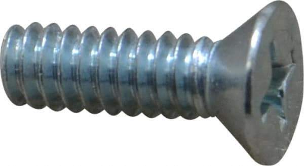 Value Collection - #10-24 UNC, 5/8" OAL Phillips Drive Machine Screw - Flat Head, Grade 2 Steel, Zinc-Plated Finish, Without Washer - Industrial Tool & Supply