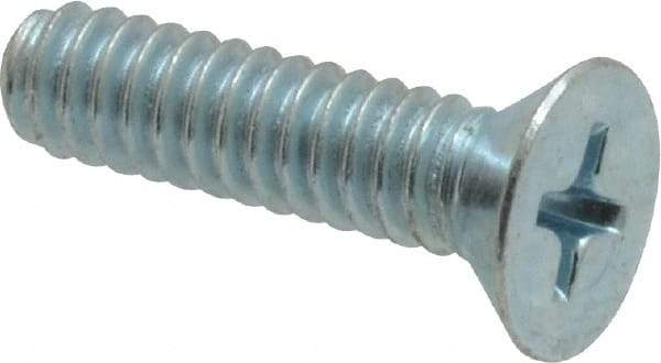 Value Collection - #10-24 UNC, 3/4" OAL Phillips Drive Machine Screw - Flat Head, Grade 2 Steel, Zinc-Plated Finish, Without Washer - Industrial Tool & Supply