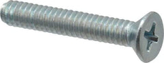 Value Collection - #10-24 UNC, 1-1/4" OAL Phillips Drive Machine Screw - Flat Head, Grade 2 Steel, Zinc-Plated Finish, Without Washer - Industrial Tool & Supply