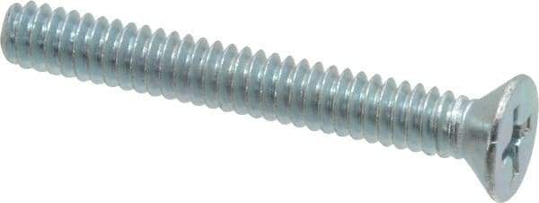 Value Collection - #10-24 UNC, 1-1/2" OAL Phillips Drive Machine Screw - Flat Head, Grade 2 Steel, Zinc-Plated Finish, Without Washer - Industrial Tool & Supply