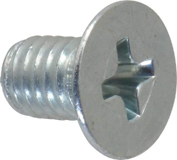 Value Collection - #10-32 UNF, 5/16" OAL Phillips Drive Machine Screw - Flat Head, Grade 2 Steel, Zinc-Plated Finish, Without Washer - Industrial Tool & Supply