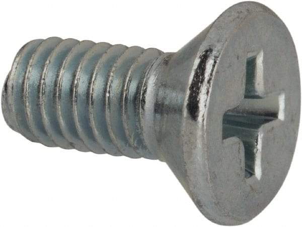 Value Collection - #10-32 UNF, 7/16" OAL Phillips Drive Machine Screw - Flat Head, Grade J82 Steel, Zinc-Plated Finish, Without Washer - Industrial Tool & Supply