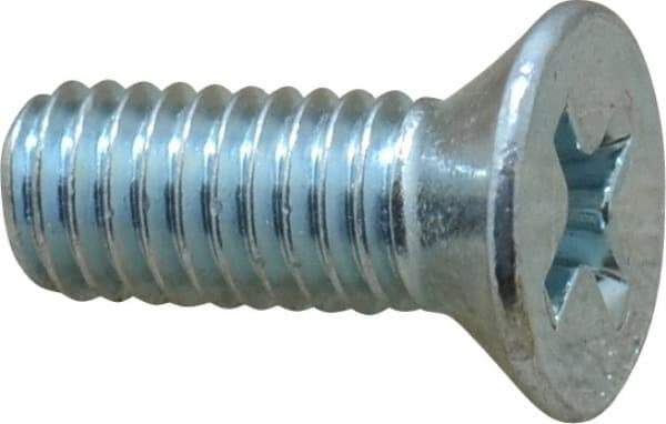 Value Collection - #10-32 UNF, 1/2" OAL Phillips Drive Machine Screw - Flat Head, Grade 2 Steel, Zinc-Plated Finish, Without Washer - Industrial Tool & Supply