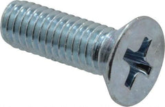 Value Collection - #10-32 UNF, 5/8" OAL Phillips Drive Machine Screw - Flat Head, Grade 2 Steel, Zinc-Plated Finish, Without Washer - Industrial Tool & Supply