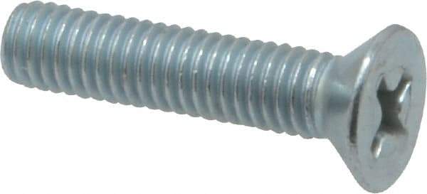 Value Collection - #10-32 UNF, 7/8" OAL Phillips Drive Machine Screw - Flat Head, Grade 2 Steel, Zinc-Plated Finish, Without Washer - Industrial Tool & Supply