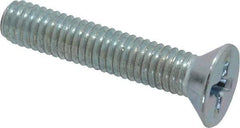 Value Collection - #10-32 UNF, 1" OAL Phillips Drive Machine Screw - Flat Head, Grade 2 Steel, Zinc-Plated Finish, Without Washer - Industrial Tool & Supply