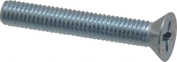 Value Collection - #10-32 UNF, 1-1/4" OAL Phillips Drive Machine Screw - Flat Head, Grade 2 Steel, Zinc-Plated Finish, Without Washer - Industrial Tool & Supply