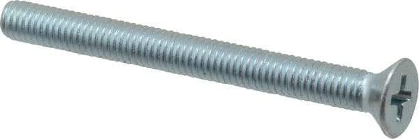 Value Collection - #10-32 UNF, 2" OAL Phillips Drive Machine Screw - Flat Head, Grade 2 Steel, Zinc-Plated Finish, Without Washer - Industrial Tool & Supply