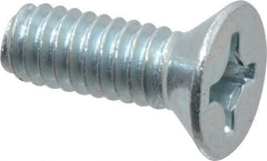 Value Collection - #12-24 UNC, 5/8" OAL Phillips Drive Machine Screw - Flat Head, Grade 2 Steel, Zinc-Plated Finish, Without Washer - Industrial Tool & Supply